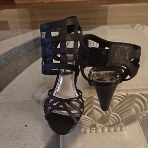 BCBG (Paris) black leather  sandals.  Never worn